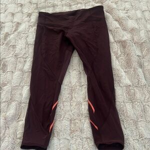 Plum with Neon Pink Vintage Lululemon Leggings